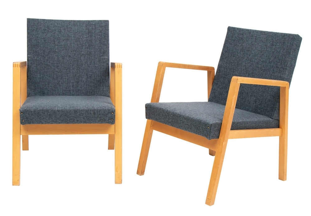 Pair of Vintage Upholstered Hallway Chairs 54/404 by Alvar Aalto, circa 1950s