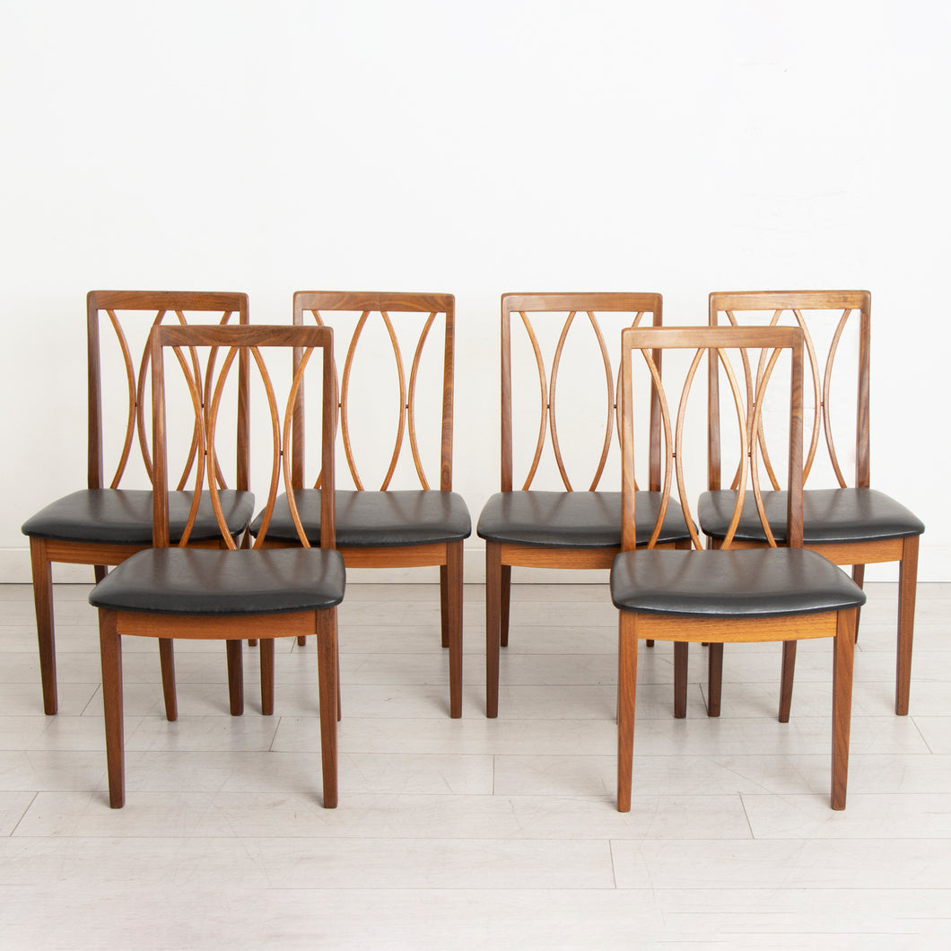 Set of 6 Newly Upholstered Midcentury G Plan Fresco Dining Chairs c.1960