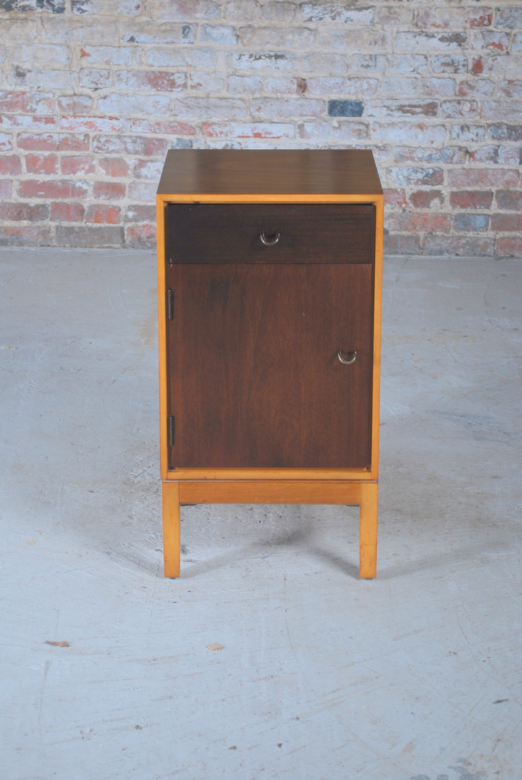 British Mid Century walnut bedside table by John and Sylvia Reid for Stag, circa 1960s.