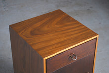 Load image into Gallery viewer, British Mid Century walnut bedside table by John and Sylvia Reid for Stag, circa 1960s.
