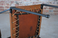 Load image into Gallery viewer, Mid Century Ladderax steel and leather armchair by Robert Heal for Staples, circa 1960s.
