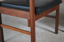 Load image into Gallery viewer, A pair of Mid Century ex-MOD teak and vinyl armchairs, circa 1960s.
