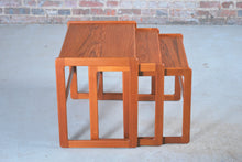 Load image into Gallery viewer, Danish Mid Century Teak Nest of Tables by Arne Hovmand-Olsen for Mogens Kold c.1960s
