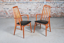 Load image into Gallery viewer, A Danish Mid Century set of 6 elegant Teak &quot;Eva&quot; dining chairs by Niels Koefoed for Koefoeds Hornslet, circa 1960s.
