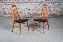 Load image into Gallery viewer, A Danish Mid Century set of 6 elegant Teak &quot;Eva&quot; dining chairs by Niels Koefoed for Koefoeds Hornslet, circa 1960s.
