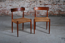 Load image into Gallery viewer, Danish Dining Chairs with papercord seats by Arne Hovmand-Olsen for Mogens Kold, 1960s
