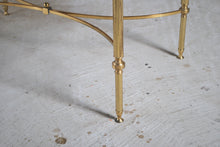 Load image into Gallery viewer, Mid Century Hollywood Regency Maison Jansen style brass and glass rectangular coffee table, France, circa 1970s. £250
