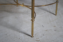Load image into Gallery viewer, Mid Century Hollywood Regency Maison Jansen style brass and glass square coffee table, France, circa 1970s.

