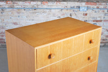 Load image into Gallery viewer, Mid Century oak chest of 5 drawers by Meredew, circa 1960s.
