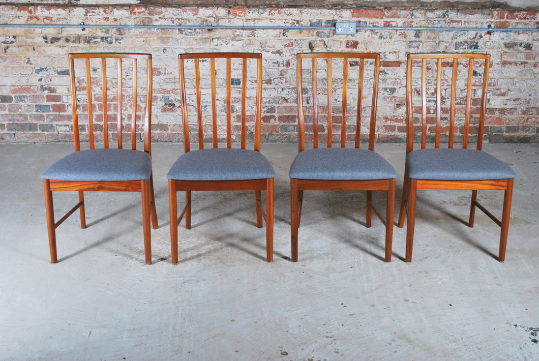 Set of 4 Mid Century teak dining chairs by Mcintosh, Scotland, circa 1960s.