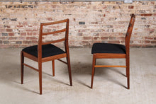 Load image into Gallery viewer, Set of 6 afromosia dining chairs by Richard Hornby for Heal&#39;s, circa 1960s.
