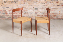Load image into Gallery viewer, Set of 6 Danish Dining Chairs with papercord seats by Arne Hovmand-Olsen for Mogens Kold, 1960s.

