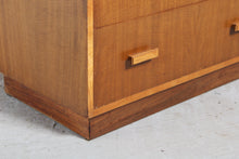 Load image into Gallery viewer, Mid Century walnut chest of 6 drawers by Alfred Cox, England, circa 1960s.
