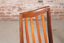Load image into Gallery viewer, Set of 6 Mid Century G-plan Fresco afromosia dining chairs reupholstered with premium black vinyl.
