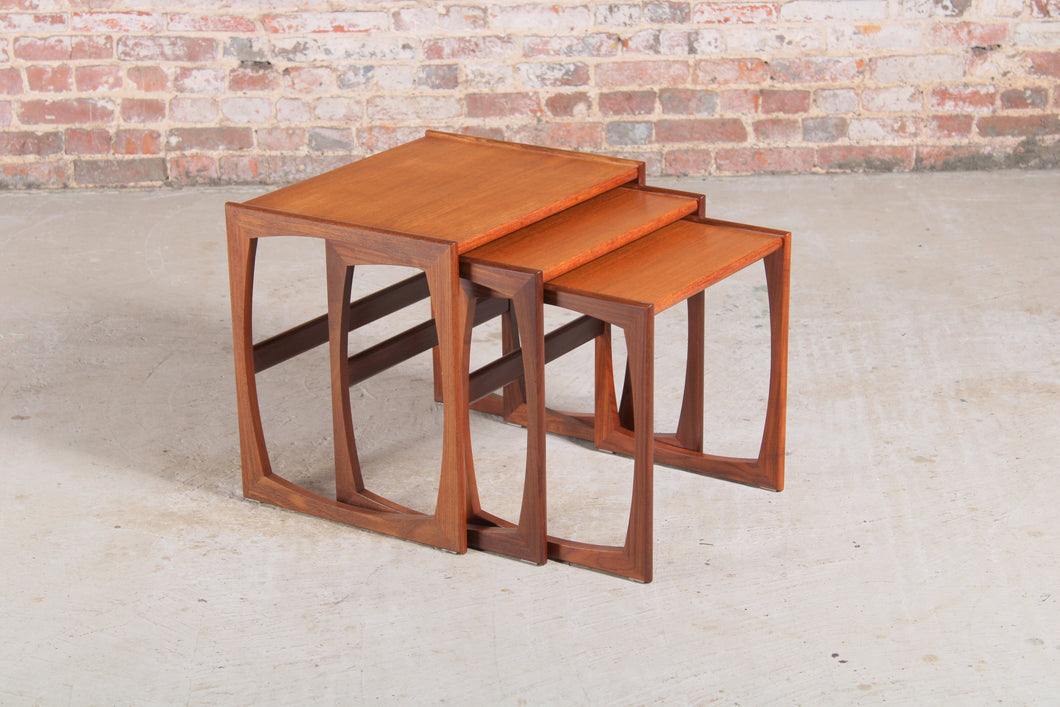Mid Century G-plan Quadrille teak nest of tables, circa 1960s.