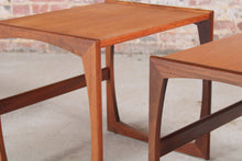 Load image into Gallery viewer, Mid Century G-plan Quadrille teak nest of tables, circa 1960s.
