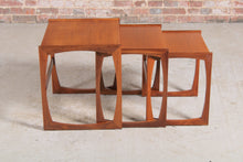 Load image into Gallery viewer, Mid Century G-plan Quadrille teak nest of tables, circa 1960s.
