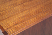 Load image into Gallery viewer, Mid Century teak chest of 3 drawers with carved solid teak handles, circa 1960s
