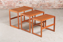 Load image into Gallery viewer, Danish Mid Century Teak Nest of Tables by Arne Hovmand-Olsen for Mogens Kold c.1960s.
