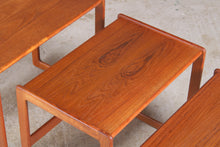 Load image into Gallery viewer, Danish Mid Century Teak Nest of Tables by Arne Hovmand-Olsen for Mogens Kold c.1960s.
