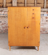 Load image into Gallery viewer, Mid Century oak wardrobe by Meredew, England, circa 1950s
