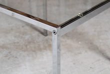 Load image into Gallery viewer, Mid Century chrome and glass square coffee table, circa 1970s. Excellent original condition.
