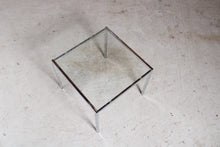 Load image into Gallery viewer, Mid Century chrome and glass square coffee table, circa 1970s. Excellent original condition.
