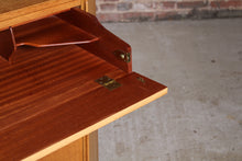 Load image into Gallery viewer, Mid Century G-plan Brandon oak corner desk and 2 matching corner shelves, circa 1950s
