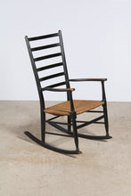 Load image into Gallery viewer, Danish Mid Century ladderback rocking chair.
