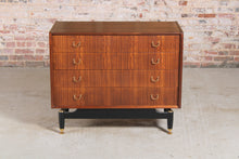 Load image into Gallery viewer, Mid Century G-plan Librenza tola and black chest of drawers.
