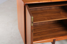Load image into Gallery viewer, Danish Mid Century teak sideboard with carved rosewood handles.
