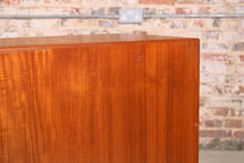 Load image into Gallery viewer, Danish Mid Century teak sideboard with carved rosewood handles.
