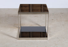 Load image into Gallery viewer, Mid Century chrome and smoked glass cubical shaped coffee table.
