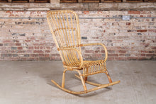 Load image into Gallery viewer, A vintage 1960s Boho bamboo rocking chair.
