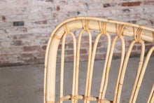 Load image into Gallery viewer, A vintage 1960s Boho bamboo rocking chair.
