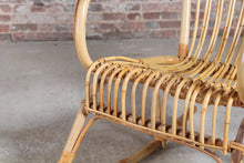 Load image into Gallery viewer, A vintage 1960s Boho bamboo rocking chair.
