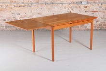 Load image into Gallery viewer, Danish Mid Century extending teak dining table by AM Mobler, circa 1960s.
