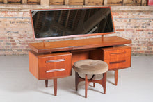 Load image into Gallery viewer, Mid Century G-plan Fresco teak dressing table with original stool, circa 1960s.
