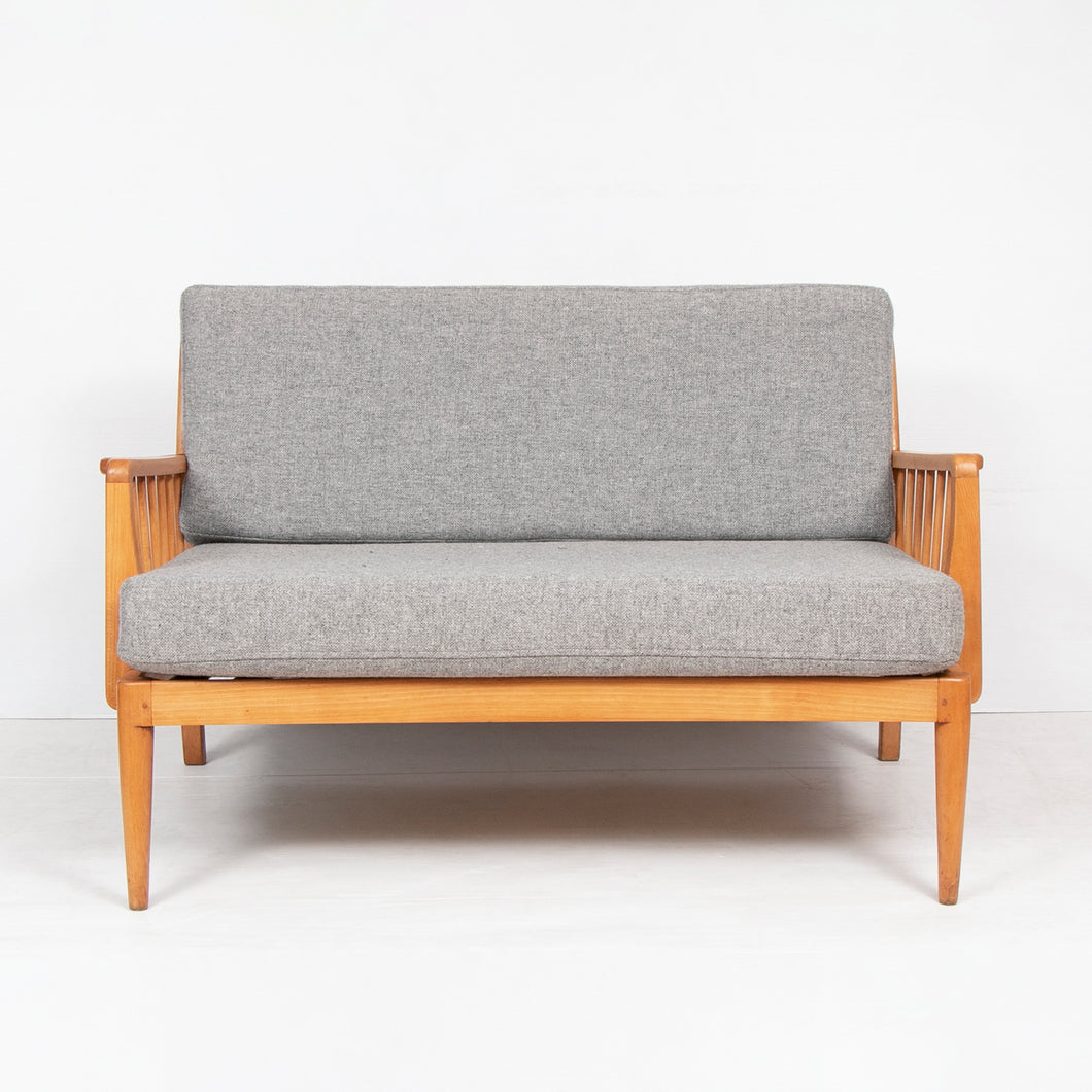 Mid Century two seater beech sofa by George Stone.