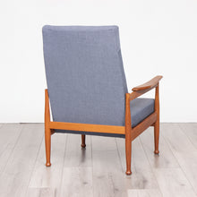 Load image into Gallery viewer, Newly Reupholstered Midcentury Reclining Teak Armchair by Guy Rogers c.1960
