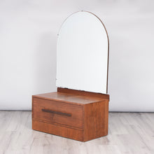 Load image into Gallery viewer, Walnut Dressing Table with Large Dome Top Mirror c.1940
