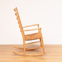 Load image into Gallery viewer, Danish Midcentury Rocking Chair with Original Papercord Seat c.1960
