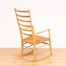 Load image into Gallery viewer, Danish Midcentury Rocking Chair with Original Papercord Seat c.1960
