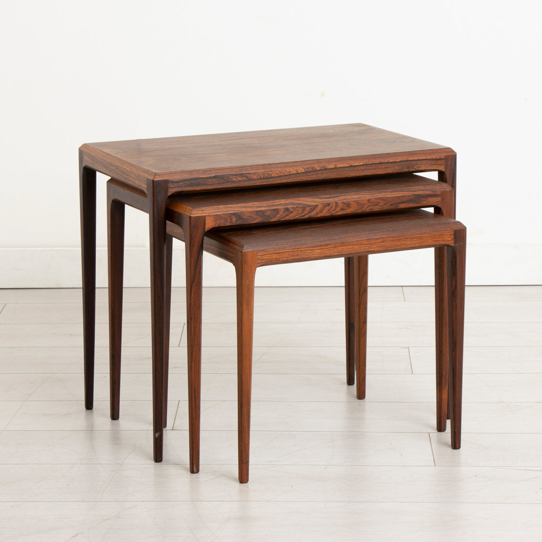 Danish Midcentury Rosewood Nest of Tables by Johannes Andersen for Silkeborg, c.1960