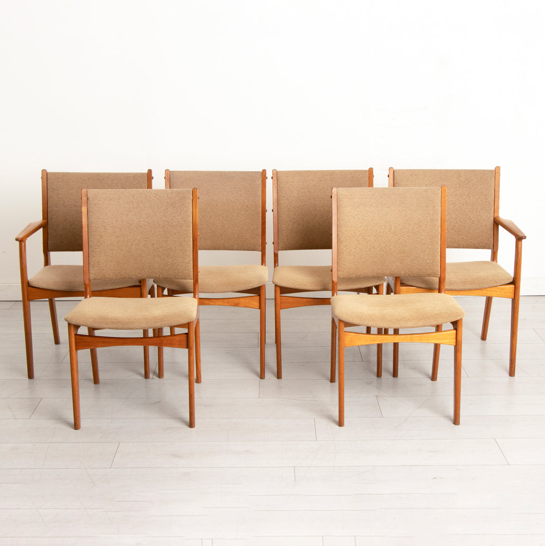 Set of 6 Danish Midcentury Teak Dining Chairs by Erik Buch c.1960