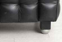 Load image into Gallery viewer, &#39;Kubus&#39; Black Leather Armchair in the manner of Josef Hoffmann c.1970
