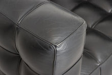 Load image into Gallery viewer, &#39;Kubus&#39; Black Leather Armchair in the manner of Josef Hoffmann c.1970
