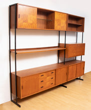 Load image into Gallery viewer, Large Midcentury Teak Room Divider/Bookshelf by Uniflex England c.1960
