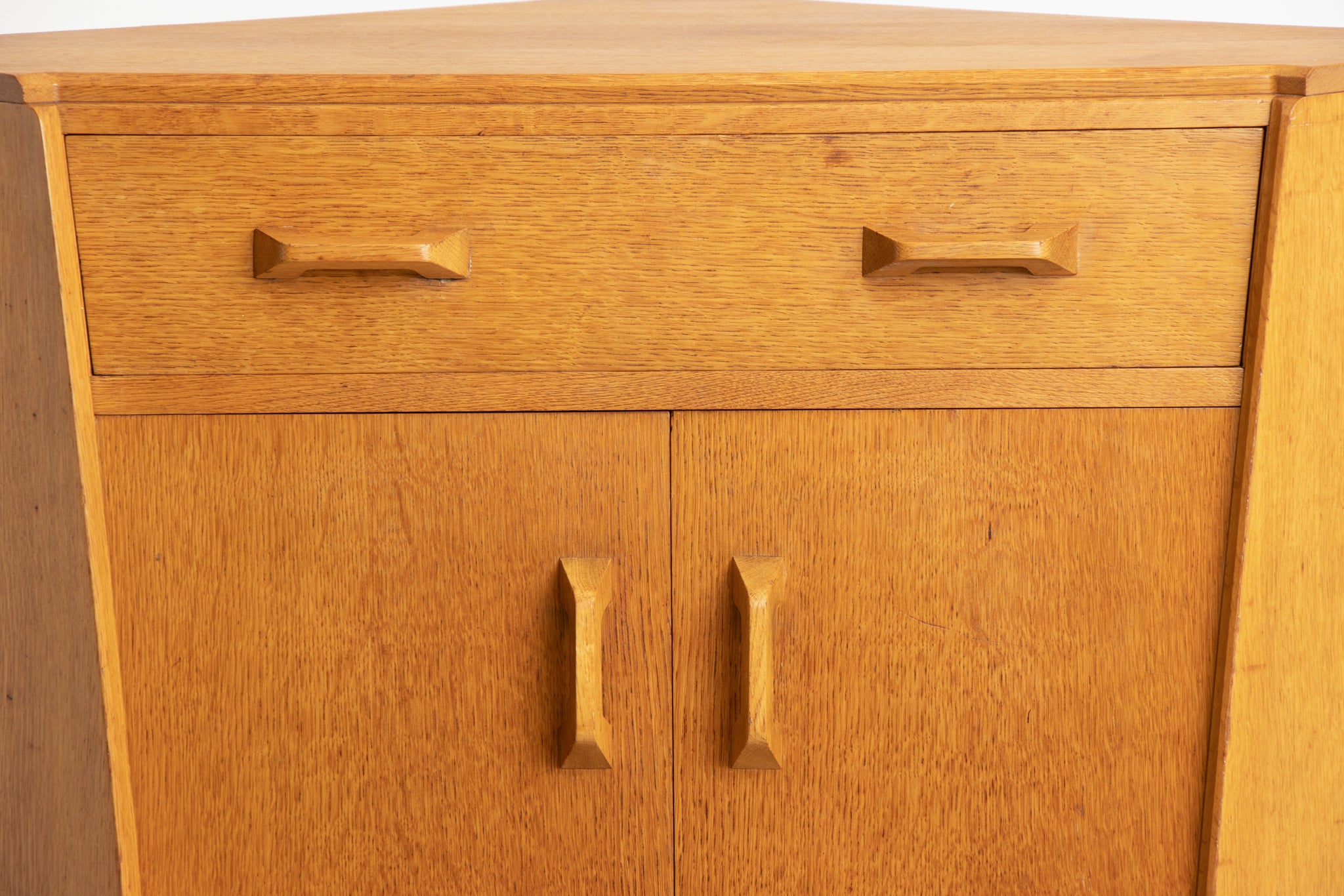 Midcentury G Plan Brandon Oak Corner Desk c.1950 Finntage Interiors