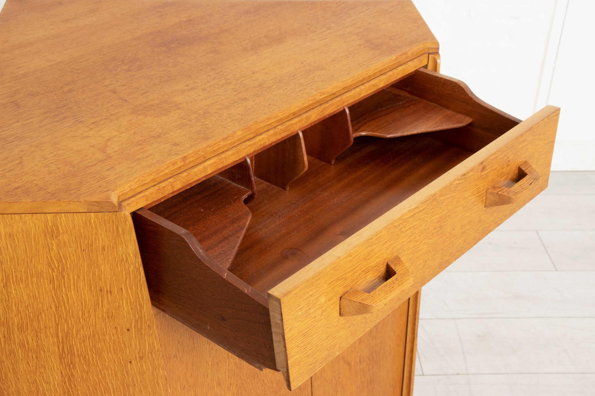 Midcentury G Plan Brandon Oak Corner Desk c.1950 Finntage Interiors